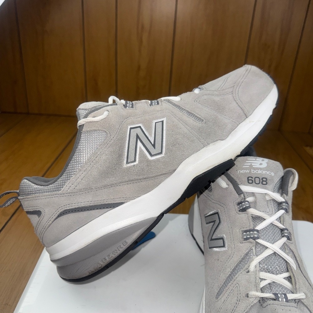 New Balance 608 v5 Mens 13 4E Extra Wide Grey Suede Training Shoes MX608UG5